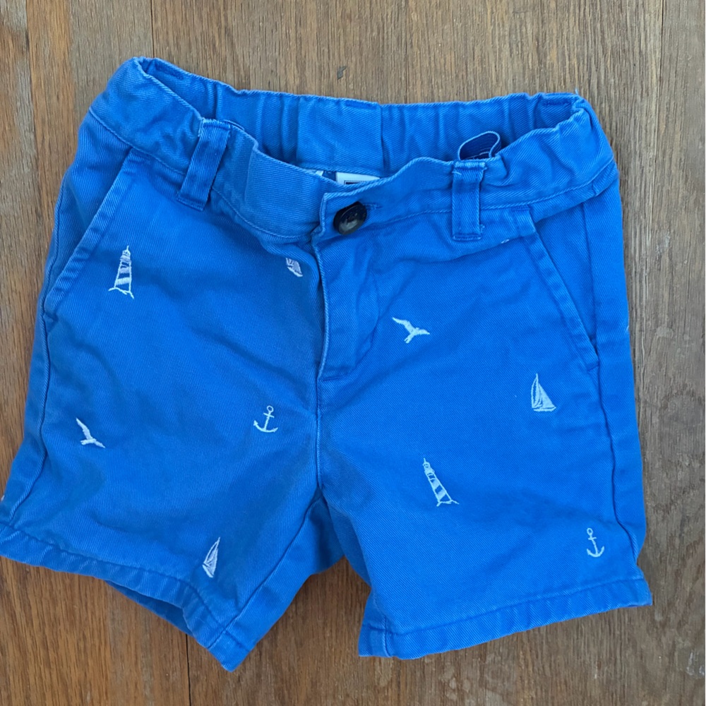 Janie and Jack Nautical Embroidered Shorts